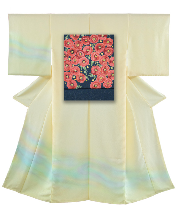 ①訪問着とコクリコ