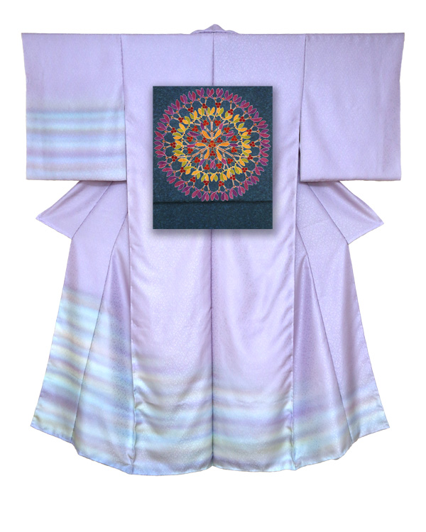 ③訪問着と袋帯-保与（紺）