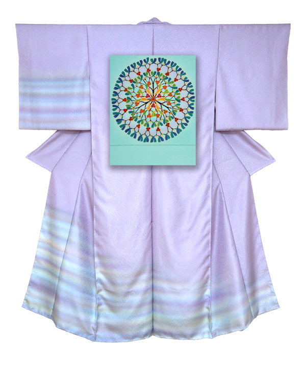 ③訪問着と袋帯-保与（水浅葱）