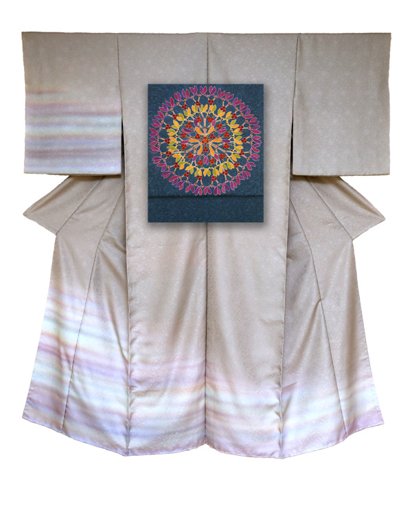 ④訪問着と袋帯-保与（紺）