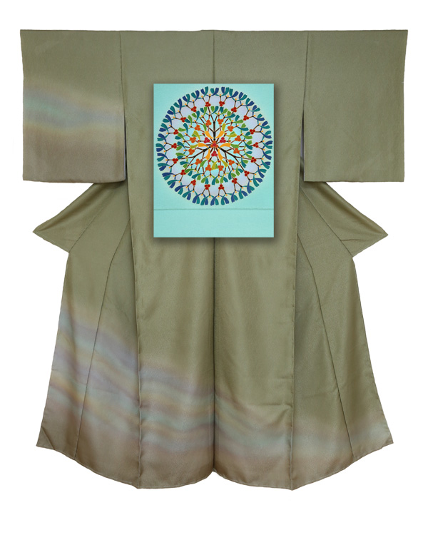 ⑥訪問着と袋帯-保与（水浅葱）