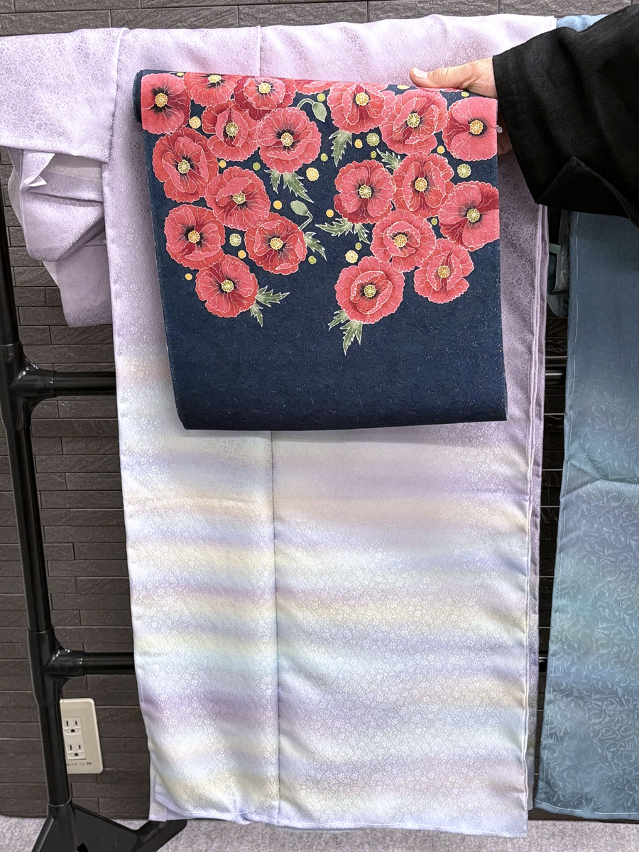 訪問着（藤色）+名古屋帯（コクリコ）