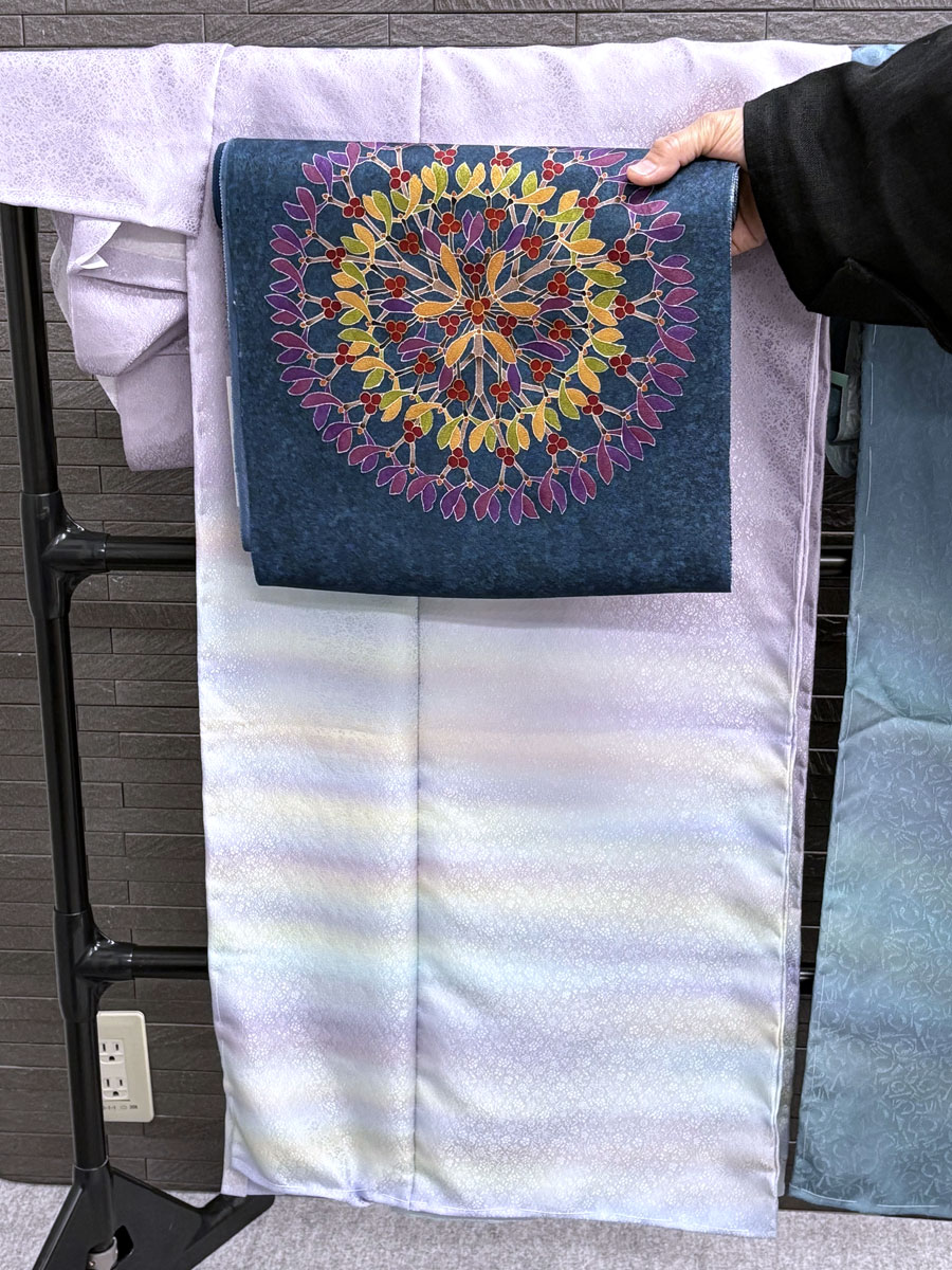 訪問着（藤色）+袋帯（保与）